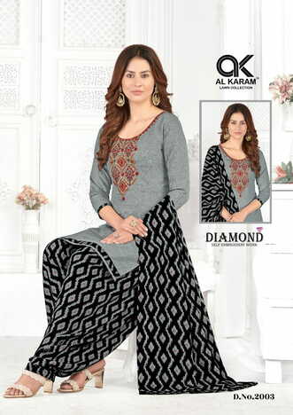 AL KARAM DIAMOND VOL 2 COTTON EMBROIDERY SUITS CATALOGUE