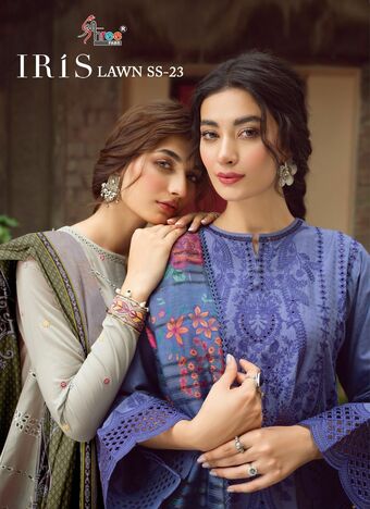 SHREE FABS IRIS LAWN SS 23 LAWN COTTON EMBROIDERY PAKISTANI SUITS AT SURAT