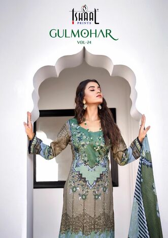 ISHAAL PRINTS GULMOHAR VOL 24 LAWN KARACHI SUITS AT SURAT