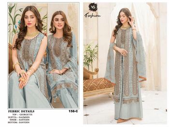 VS FASHION D.NO 158 GEORGETTE PAKISTANI SUITS AT SURAT