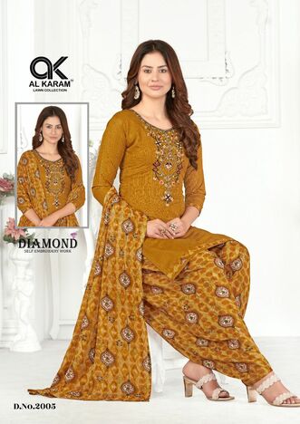 AL KARAM DIAMOND VOL 2 COTTON EMBROIDERY SUITS CATALOGUE