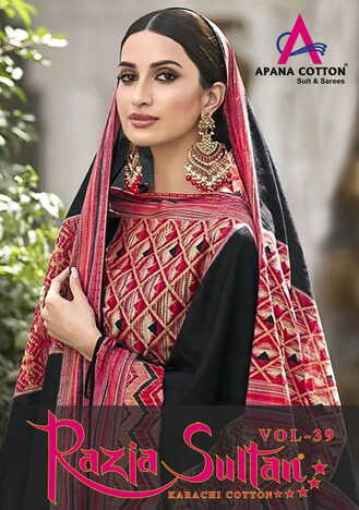 APANA COTTON RAZIA SULTAN VOL 39 COTTON PRINTED KARACHI SUITS CATALOGUE