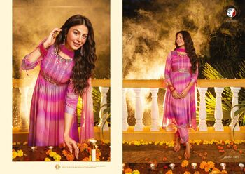 ANJU FABRICS JASHN CHINON ANARKALI KURTI PANT WITH DUPTTA LATEST CATALOGUE