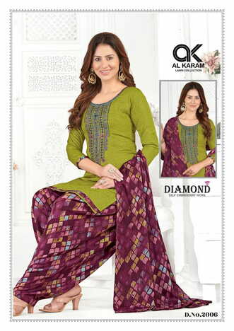 AL KARAM DIAMOND VOL 2 COTTON EMBROIDERY SUITS CATALOGUE