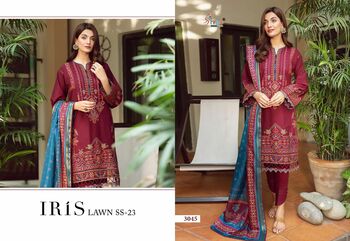 SHREE FABS IRIS LAWN SS 23 LAWN COTTON EMBROIDERY PAKISTANI SUITS AT SURAT