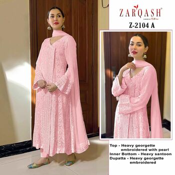 ZARQASH FLORENCE Z 2104 GEORGETTE PAKISTANI SUITS CATALOGUE