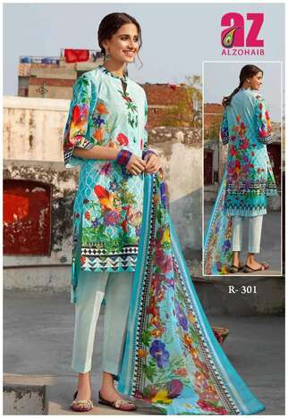 AL ZOHAIB ROOHI VOL 3 LAWN COTTON KARACHI SUITS NEW CATALOGUE