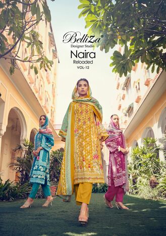 BELLIZA NAIRA VOL 12 COTTON PRINTED DRESS MATERIAL MANUFACTURER SURAT