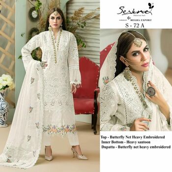 SERENE S 72 BUTTERFLY NET EMBROIDERY PAKISTANI SUITS CATALOGUE