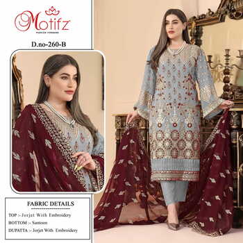 MOTIFZ 260 SERIES GEORGETTE EMBROIDERY PAKISTANI SUITS AT SURAT