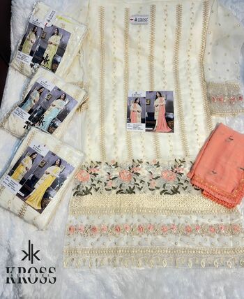 KROSS KULTURE KK 17 FOUX GEORGETTE EMBROIDERY PAKISTANI SUITS WHOLESALE