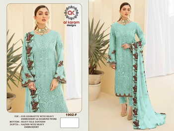 AL KARAM 1902 GEORGETTE PAKISTANI SUITS NEW CATALOGUE