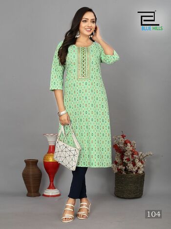  BLUE HILLS DREAMS EMBROIDERY KURTI MANUFACTURE IN SURAT 