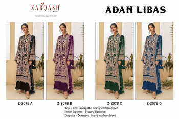 ZARQASH ADAN LIBAS Z 2078 PAKISTANI SUITS WHOLESALE