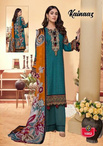 KEVAL FAB KAINAAZ LUXURY COTTON PRINT KARACHI SUITS WHOLESALE