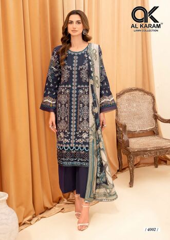 AL KARAM QUEENS COURT VOL 4 PAKISTANI LAWN KARACHI SUITS WHOLESALER