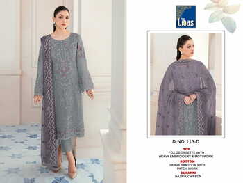 LIBAS 113 SERIES FOUX GEORGETTE PAKISTANI SALWAR SUITS