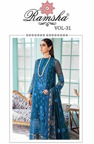 RAMSHA VOL 31 PAKISTANI SUITS LATEST COLLECTION 2021