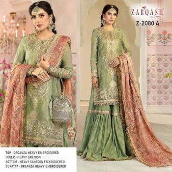 ZARQASH MARIYA B MBROIDERED VOL 2 Z 2080 PAKISTANI SALWAR KAMEEZ CATALOGUE