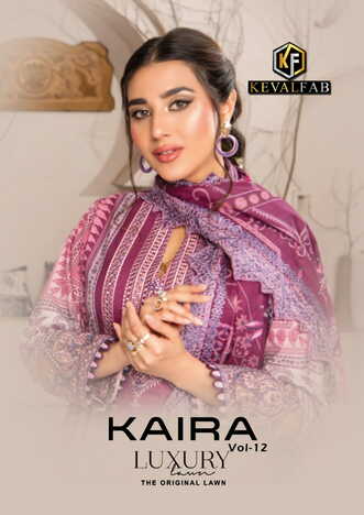 KEVAL FAB KAIRA LUXURY LAWN VOL 12 KARACHI SUITS ONLINE SUPPLIER