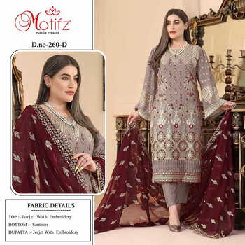 MOTIFZ 260 SERIES GEORGETTE EMBROIDERY PAKISTANI SUITS AT SURAT