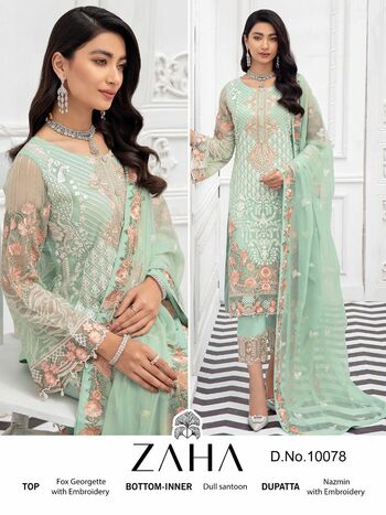 ZAHA RAMSHA VOL 5 GEORGETTE EMBROIDERY PAKISTANI SUITS