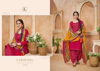 ALOK SUITS NIGAAR PATIYALA VOL 3 VISCOSES RAYON SLUB PRINT SUITS SURAT