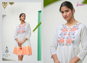 PSYNA BLOSSOM COTTON FANCY SHORT KURTIS SUMMER COLLECTION 2022