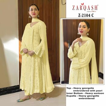 ZARQASH FLORENCE Z 2104 GEORGETTE PAKISTANI SUITS CATALOGUE