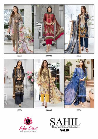 NAFISA COTTON SAHIL VOL 10 COTTON KARACHI SUITS WHOLESALE