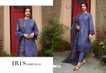 SHREE FABS IRIS LAWN SS 23 LAWN COTTON EMBROIDERY PAKISTANI SUITS AT SURAT