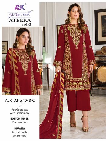 AL KHUSHBU ATEERA VOL 2 GEORGETTE EMBROIDERY PAKISTANI SUITS