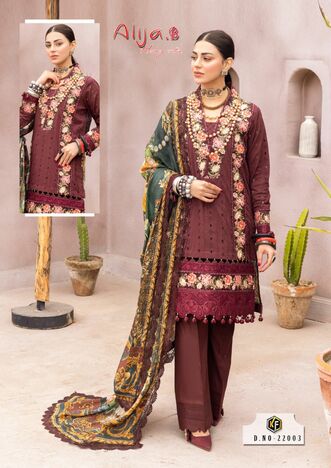 KEVAL FAB ALIJA B VOL 22 HEAVY COTTON PRINTED KARACHI SUITS NEW CATALOGUE