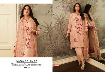 SHREE FABS SANA SAFINAZ EMBROIDERED LAWN COLLECTION VOL 2 PAKISTANI SUITS