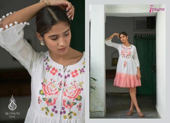 PSYNA BLOSSOM COTTON FANCY SHORT KURTIS SUMMER COLLECTION 2022