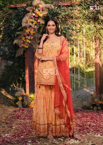 S4U AFREEN HANDWORK KURTI SHARARA CATALOGUE FOR FESTIVAL SEASON