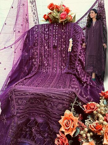 FEPIC ROSEMEEN C 1218 SERIES FOUX GEORGETTE PAKISTANI SUITS