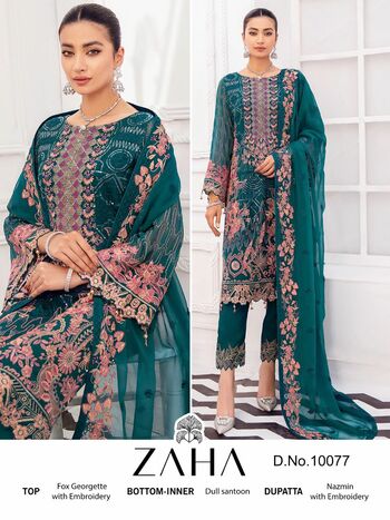 ZAHA RAMSHA VOL 5 GEORGETTE EMBROIDERY PAKISTANI SUITS