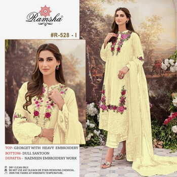 RAMSHA R 528 NX LIGHT GEORGETTE EMBROIDERY PAKISTANI SUITS