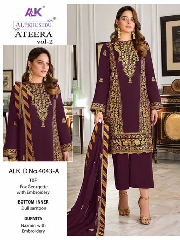 AL KHUSHBU ATEERA VOL 2 GEORGETTE EMBROIDERY PAKISTANI SUITS