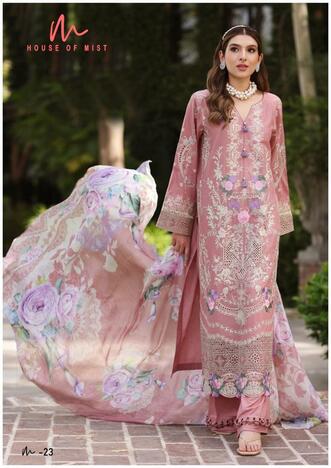 HOUSE OF MIST GHAZAL VOL 3 PAKISTANI LAWN KARACHI SUITS SUPPLIER IN SURAT