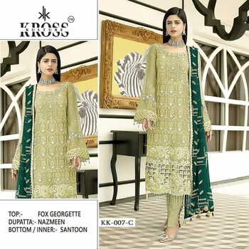 KROSS KULTURE KK 07 GEORGETTE EMBROIDERY PAKISTANI SUITS CATALOGUE