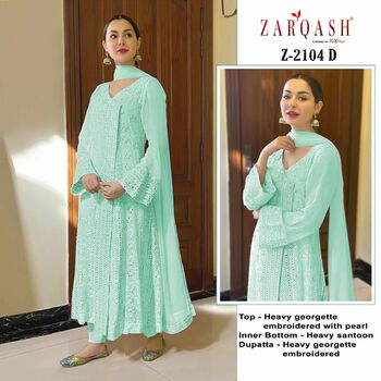 ZARQASH FLORENCE Z 2104 GEORGETTE PAKISTANI SUITS CATALOGUE