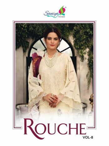 SANIYA TRENDZ ROUCHE VOL 8 CAMBRIC EMBROIDERY PAKISTANI SUITS