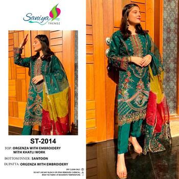 SANIYA TRENDZ ST 2011 2012 & 2013 ORGANZA PAKISTANI SUITS CATALOGUE