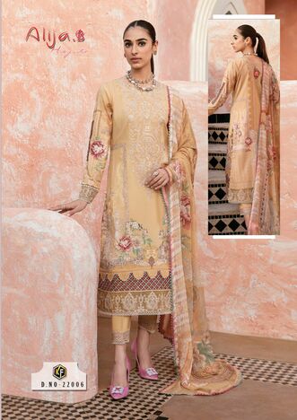 KEVAL FAB ALIJA B VOL 22 HEAVY COTTON PRINTED KARACHI SUITS NEW CATALOGUE