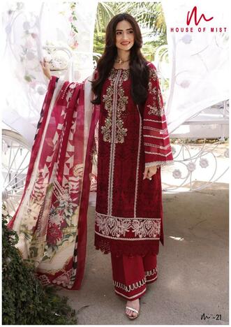 HOUSE OF MIST GHAZAL VOL 3 PAKISTANI LAWN KARACHI SUITS SUPPLIER IN SURAT