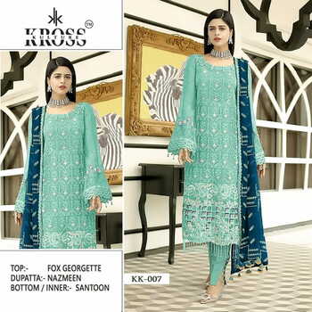 KROSS KULTURE KK 07 GEORGETTE EMBROIDERY PAKISTANI SUITS CATALOGUE