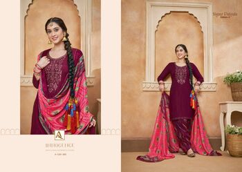 ALOK SUITS NIGAAR PATIYALA VOL 3 VISCOSES RAYON SLUB PRINT SUITS SURAT