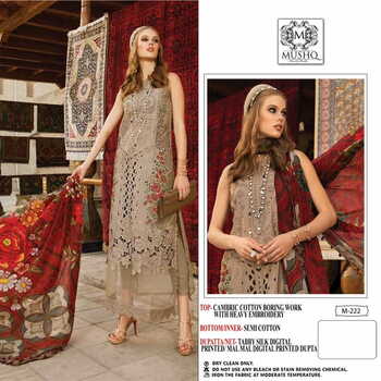 MUSHQ M 220 & 222 COTTON EMBROIDERY PAKISTANI SUITS BY SHRADDHA